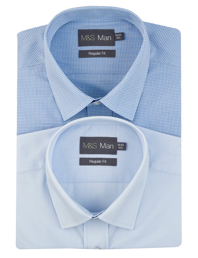 Kockás és világos kék ing MARKS&SPENCER 10 990 Ft/ 2db