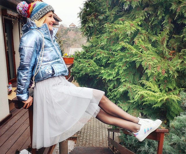 Görgényi Fruzsi metálszínű kabátja a legzseniálisabb téli darab