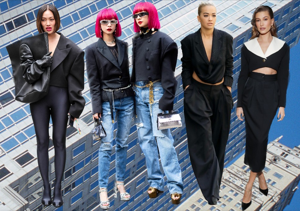 Emeld ki a karcsú derékvonaladat a fekete blézer rövidre vágott változatával!