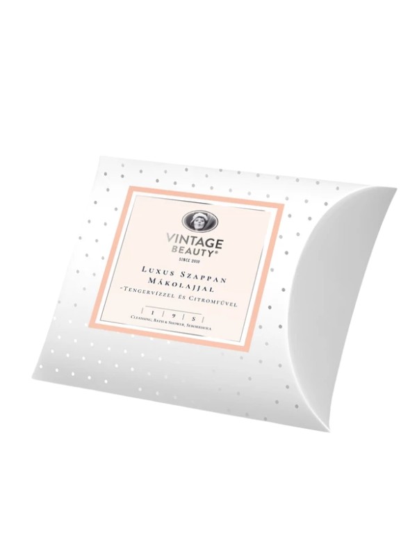 Luxus szappan mákolajjal, tengervízzel és citromfűvel VINTAGE BEAUTY 5390 Ft/70 ml (77 Ft/1 ml)