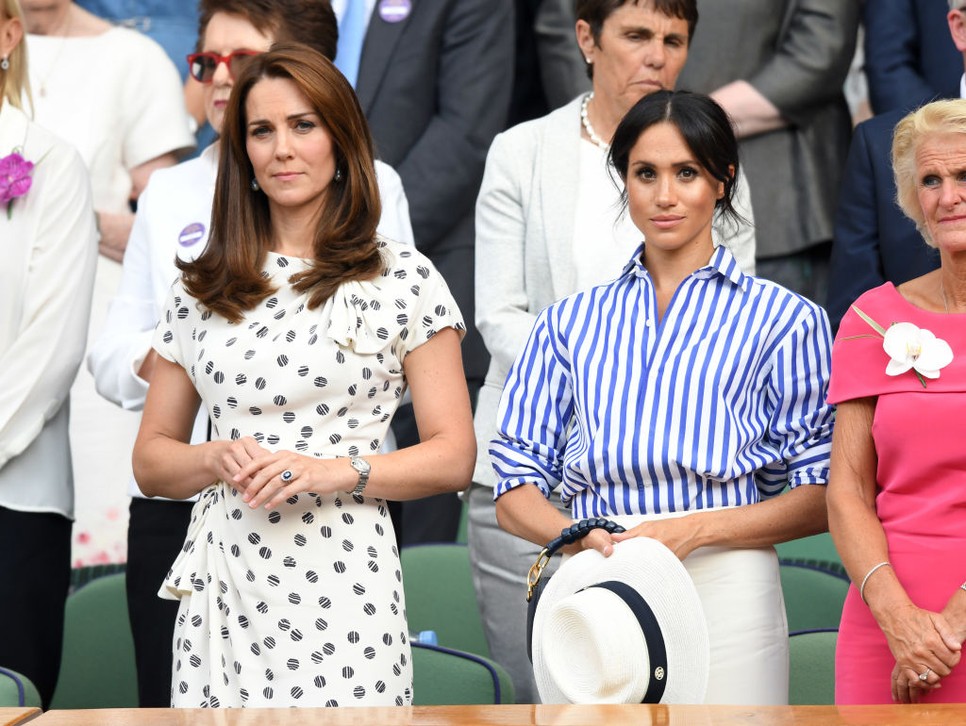 Meghan Markle és Katalin hercegné a 2018-as wimbledoni teniszbajnokságon