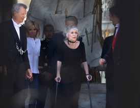 Egy 2018-as fotó Brigitte Bardot-ról: Brigitte Macronnal folytatott megbeszélést a francia fővárosban. 