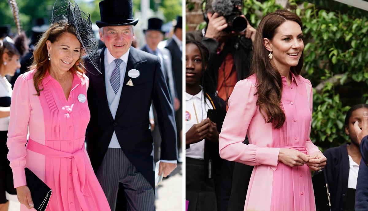 A 2022-es Royal Ascoton Carole Middleton egy szemet gyönyörködtető ME+EM selyem ingruhát viselt. Katalin hercegnén már egy évvel korábban is láthattuk, sőt úgy tűnik, a darab annyira a szívéhez nőtt, hogy 2022-ben a Chelsea Flower Show-n is azt felvette. 