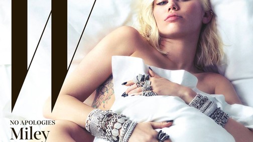 Miley Cyrus meztelenül, kiszőkített szemöldökkel a W magazin címlapján!