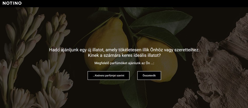A kedvenc parfümök vagy az összetevők alapján lehet elindulni a Notino Fragrance Finder alkalmazásban