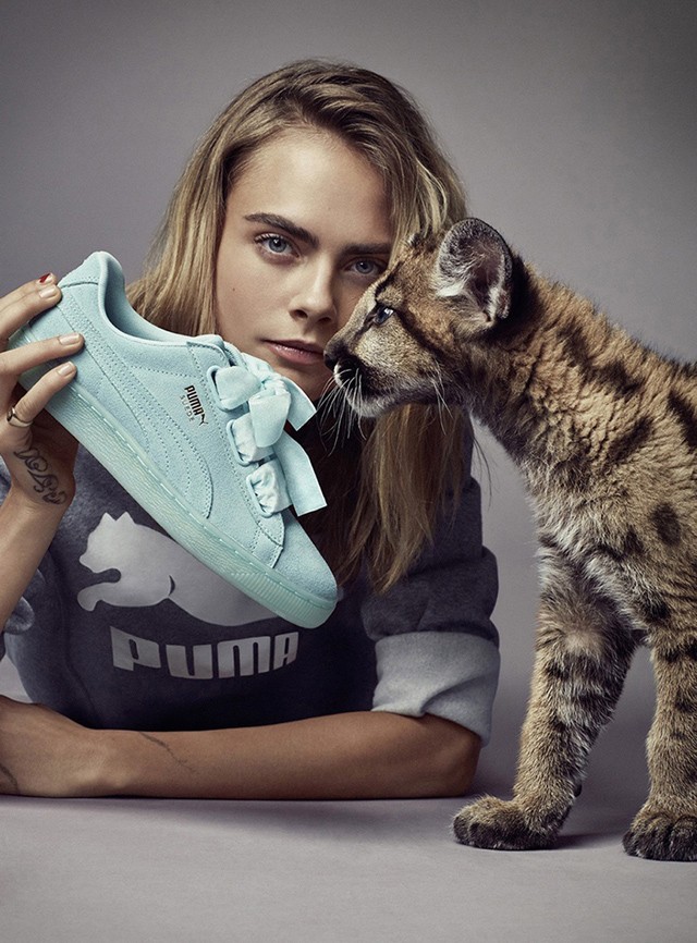 Cara Delevingne a Puma kampányában a kicsi pumával