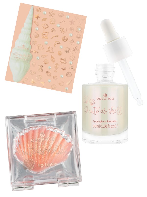 Körömmatrica ESSENCE 599 Ft, Face Glow arcszérum ESSENCE 1519 Ft, Ajakbalzsam ESSENCE 919 Ft