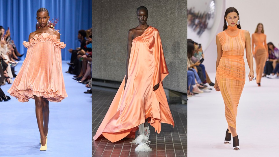 Balmain, Roksanda, és Missoni kifutóján a Panton 2024-es év színe, a Pech Fuzz