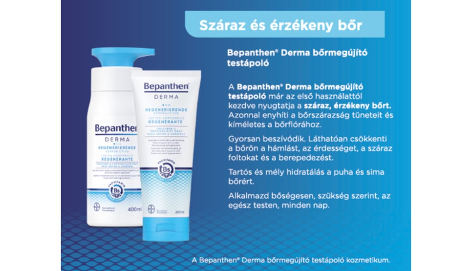 Bepanthen® Derma bőrmegújító testápoló (200 ml és 400ml)