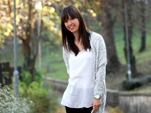 Oravecz Nóra télen is leggingsben