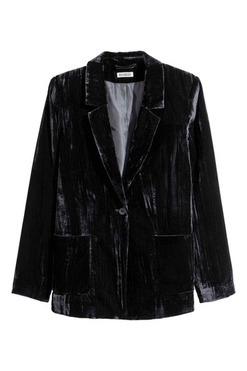 Fekete bársonyblézer H&M Divided 9990 Ft.