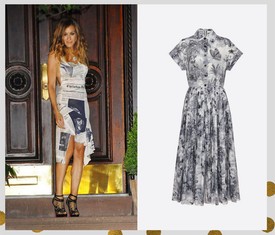 Az újságpapír mintázatú Dior ruha Carrie egyik legemlékezetesebb szettje volt. Egy fekete-fehér mintás Dior ruha ma 1 400 000 forint körül mozog. 