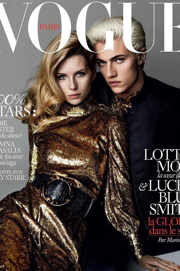 lucky blue smith, tommy hilfiger, címlap, vogue, gq magazin, férfi modell, 17 éves modell