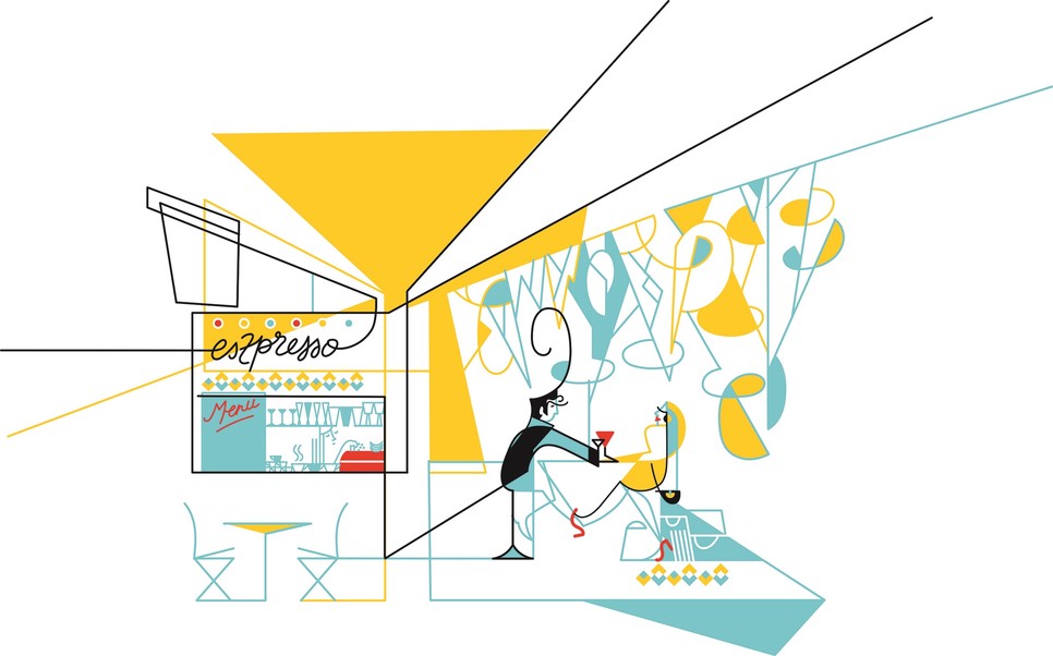 Glamour Eszpresszó címmel a magazin olvasói számára is készített illusztrációt Nemes Anita