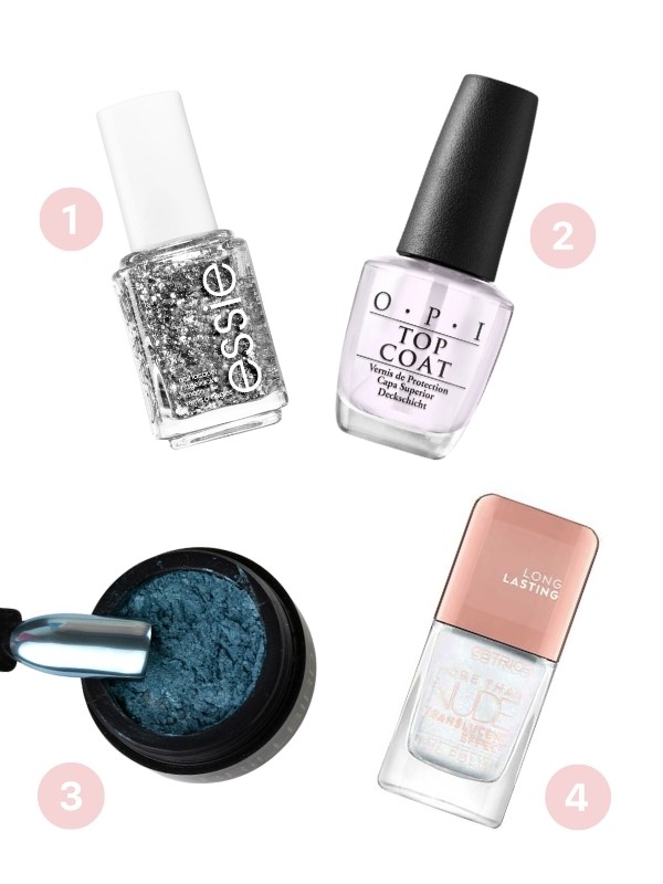1. Körömlakk (Set In Stone) ESSIE 2799 Ft 2. Fedőlakk OPI 3699 Ft 3. Króm por (Steel Blue) BRILLBIRD 2650 Ft 4. More Than Nude körömlakk (N-Ice Day) CATRICE 1159 Ft
