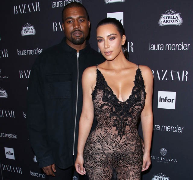 Kanye West és Kim Kardashian együtt a vörös szőnyegen