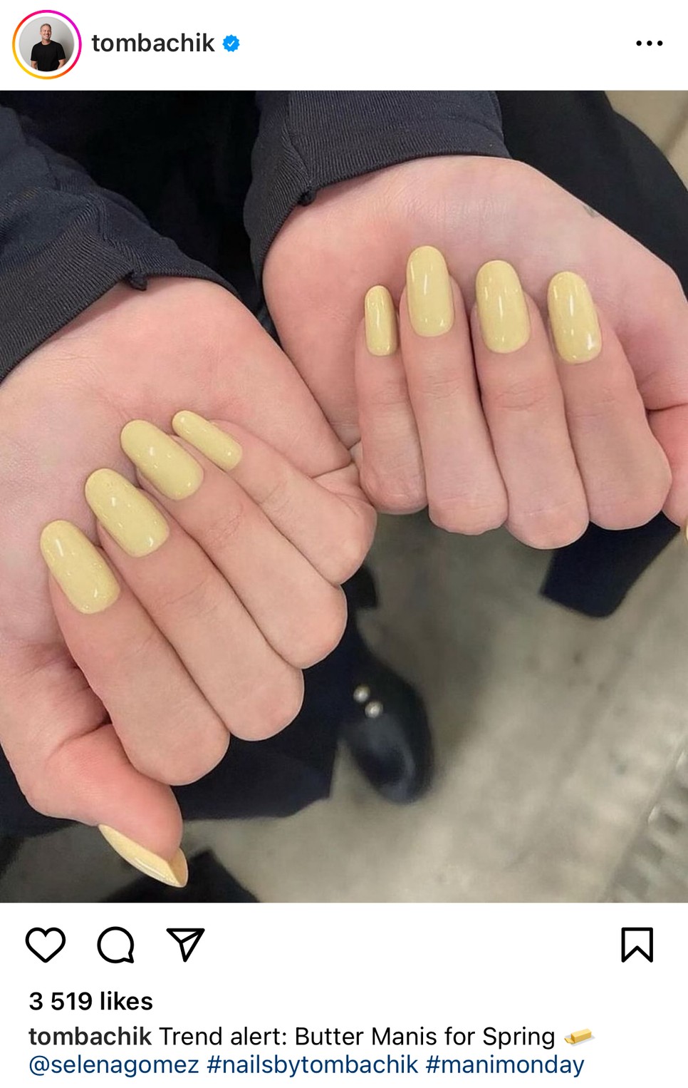 Tom Bachik celeb manikűrös, ezt a vajas szépséget Selena Gomeznek készítette és ezzel bemutatta a tavasz legmenőbb körömtrendjét