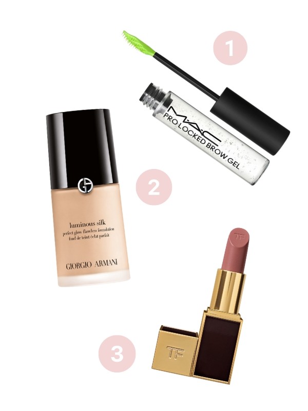 1. Pro Locked szemöldökzselé MAC 10 100 Ft 2. Luminous Silk alapozó (Light/Neutral) GIORGIO ARMANI BEAUTY 27 500 Ft 3. Lip Color ajakrúzs (Indian Rose) TOM FORD 23 990 Ft