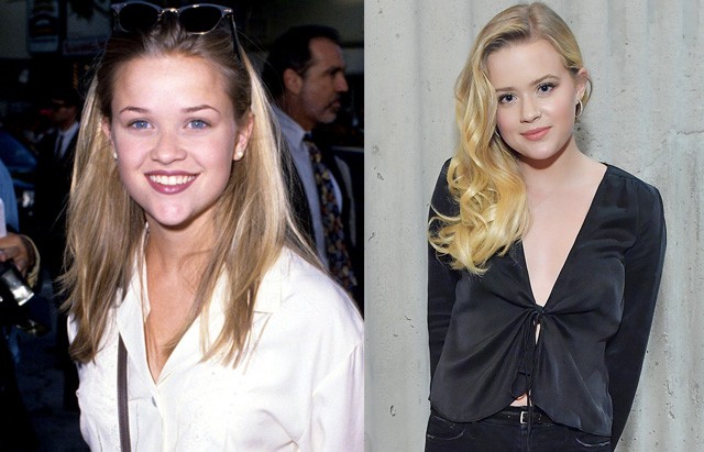 Reese Witherspoon 1994-ben és Ava Philippe 2019-ben