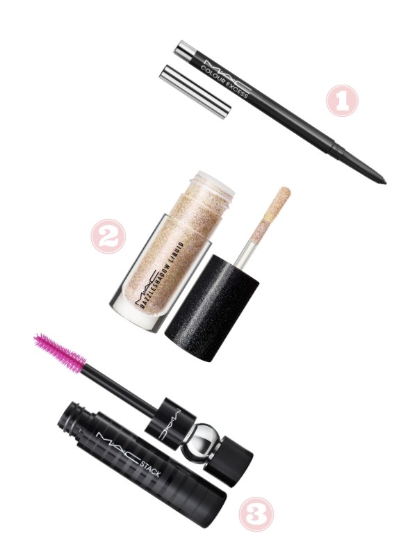 1. Colour Excess géles szemceruza (Gilde Or Die) MAC 10 000 Ft 2. Dazzleshadow ultrafényes szemhéjfesték (Not Afraid To Sparkle) MAC 10 800 Ft 3. Macstack szempillaspirál MAC 13 100 Ft