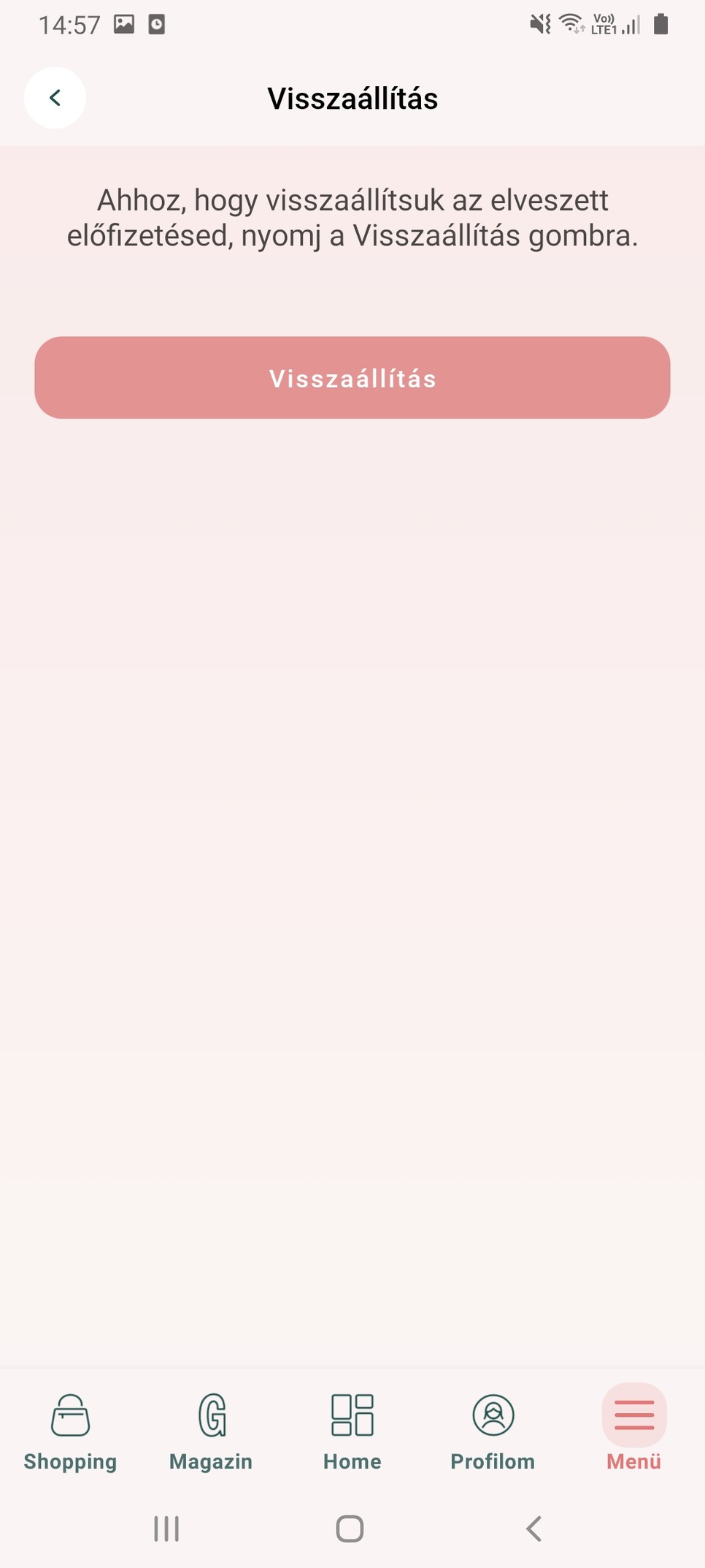 Android Univerzum visszaállítás