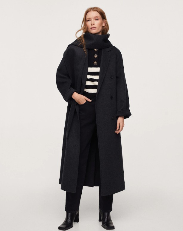 MANGO kabát bekevert gyapjúból