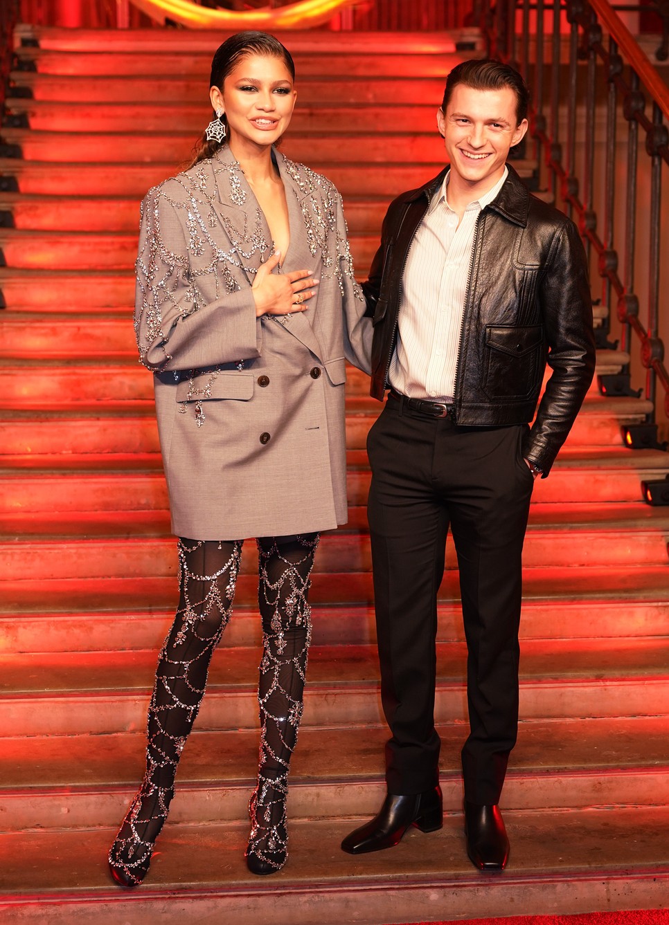 Zendaya és Tom Holland a Pókember londoni premierjén