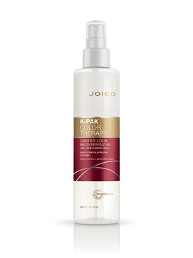 K-Pak Color Therapy Luster Lock multifunkciós spray JOICO 2900 Ft/50 ml Újjáépítő és színvédő hatása mellett UV-védelmet  is biztosít, miközben hidratálja a hajat. Nedves és száraz hajon egyaránt használható.