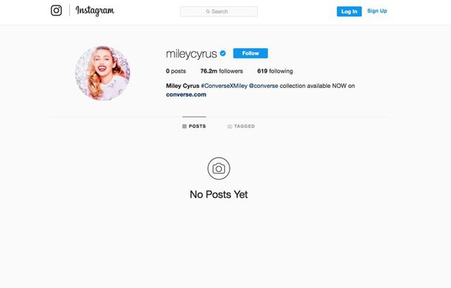 Miley Cyrus mindent letörölt az Instagramjáról