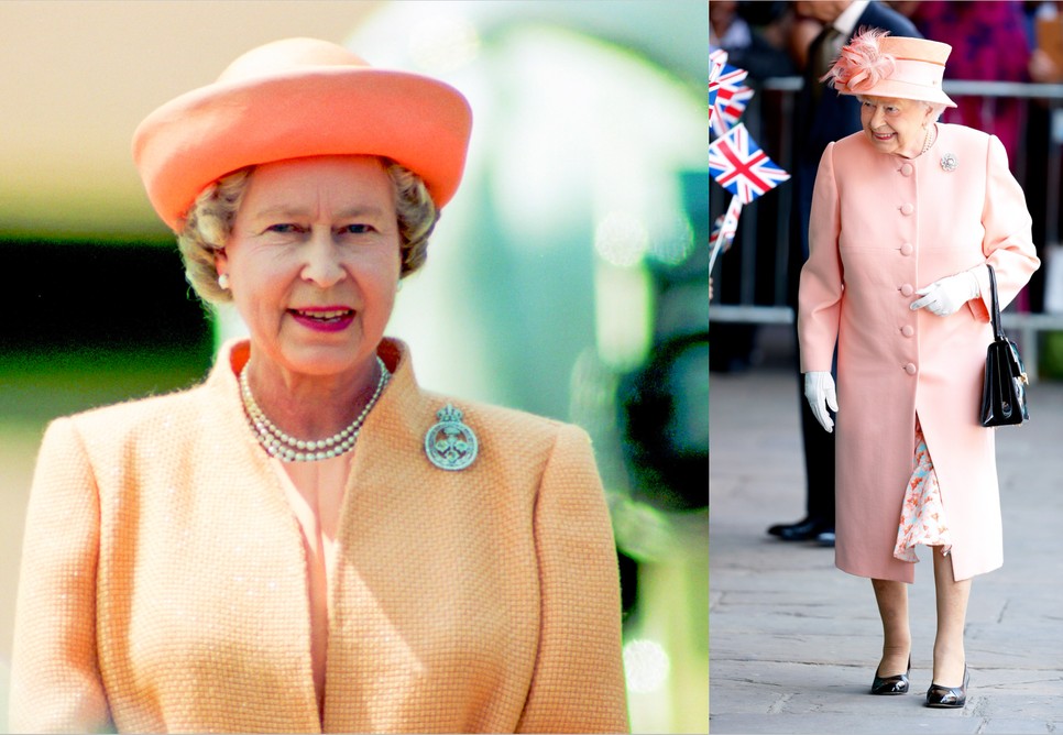1992, és 2017, amikor Erzsébet királynő a Peach Fuzz árnyalataiban tündökölt