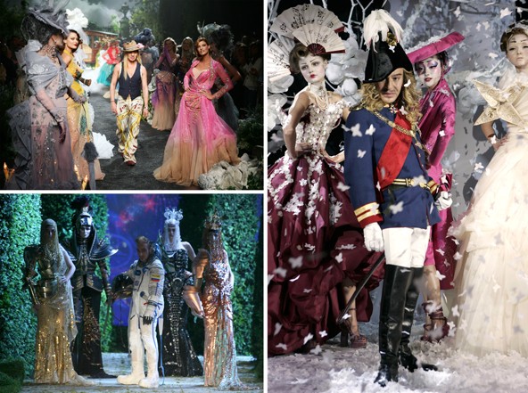 Nemcsak a helyszínek tették élménnyé Galliano minden egyes bemutatóját, hanem a legapróbb részletekig megkomponált, hangulatos látvány is, amely csodásan illeszkedett az aktuális show tematikájához.