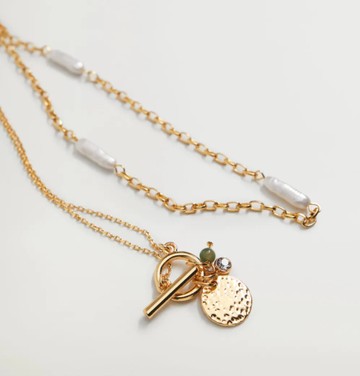 Gyöngyös és medálos nyaklánc: MANGO 6595 Ft/2 db