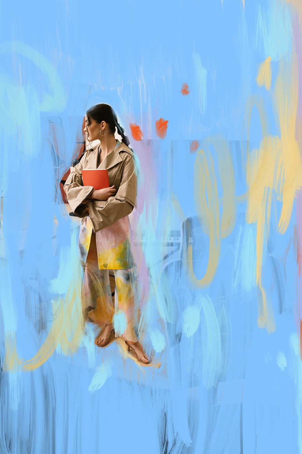 Kabát PINTÉR JUDIT, Mintás szett ALMA VETLÉNYI, Papucs STEVE MADDEN