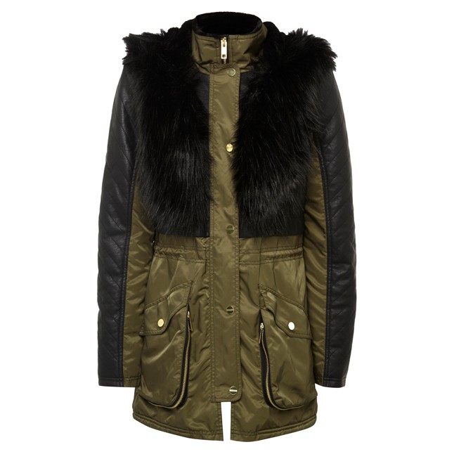 Műszőrme rátétes orkánkabát F&F 10 900 Ft