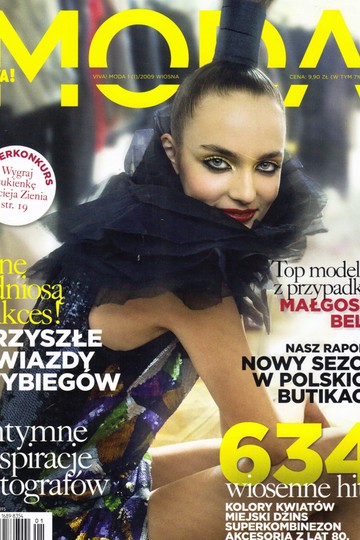 Egyik első címlapján 15 évesen 2009 tavaszán. A képet a Krajewska-Wieczorek fotóspáros készítette.