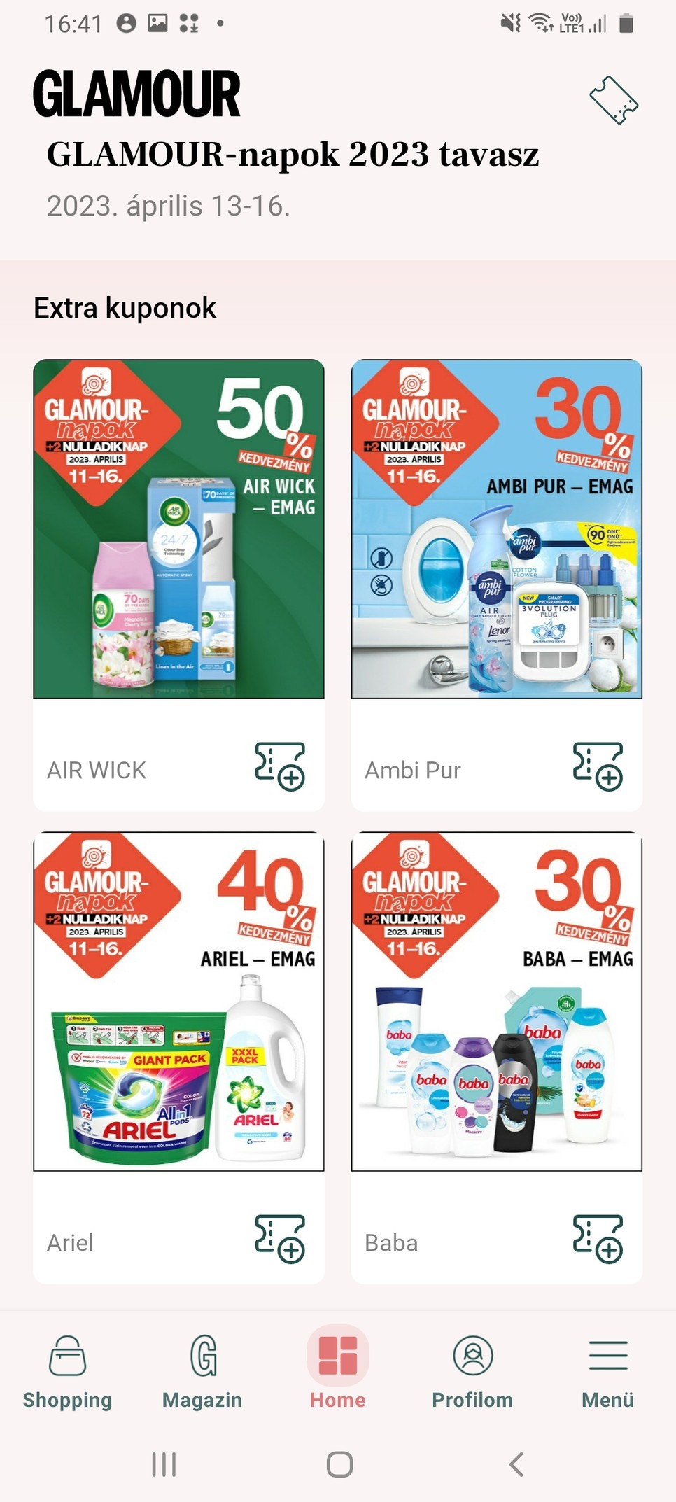 Glamour-napok kuponok