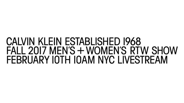 Calvin Klein Livestream New York Fashion Week