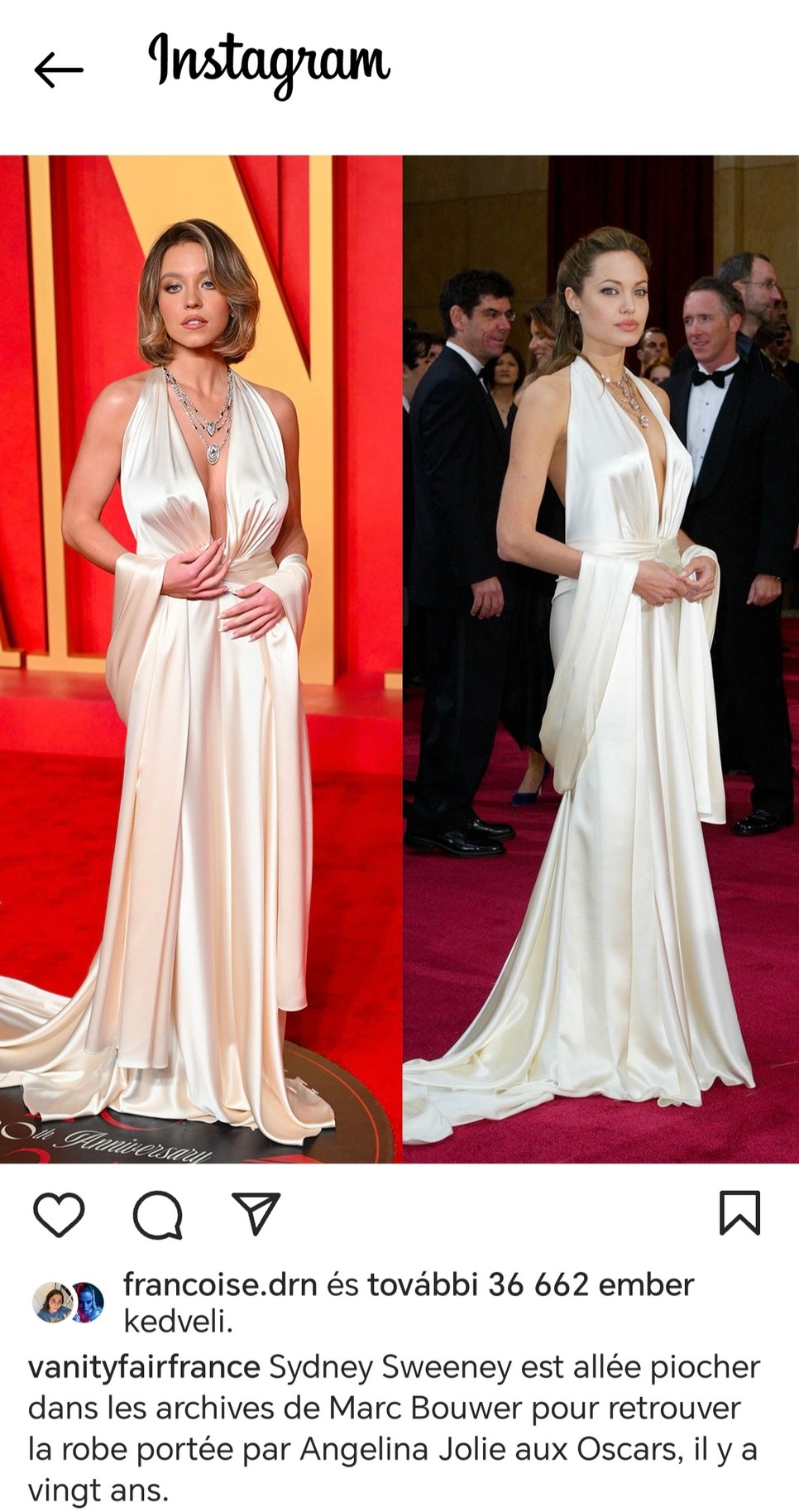 Sydney Sweeney belemerült Marc Bouwer archívumába, hogy megtalálja a ruhát, amit Angelina Jolie viselt az Oscar-gálán 20 évvel ezelőtt.