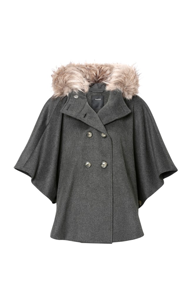 Műszőrme kapucnis pelerin C&A 14 990 Ft