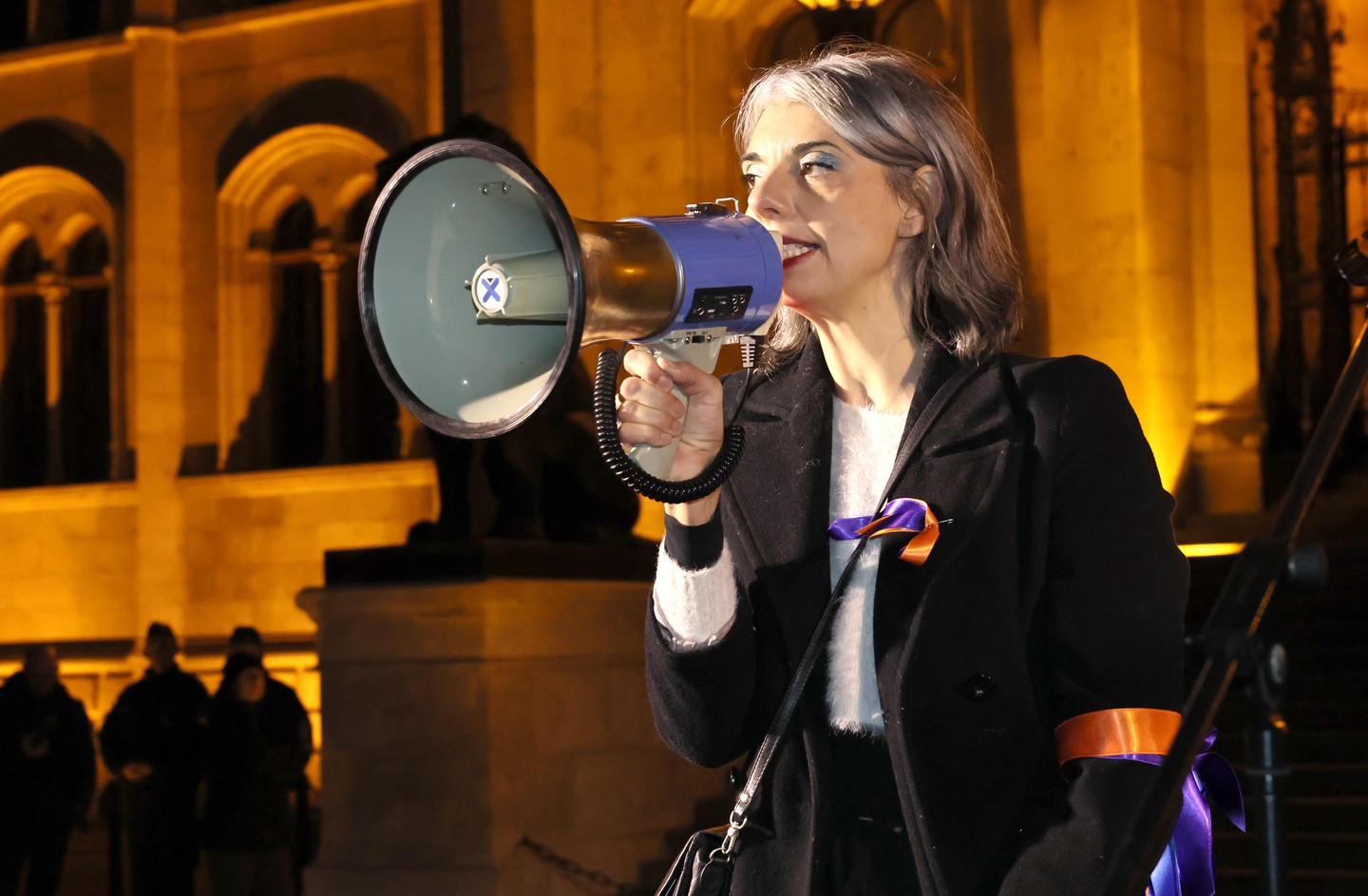 Hajnal Edina nőjogi aktivista, a demonstráció szervezője is beszéde mondott.