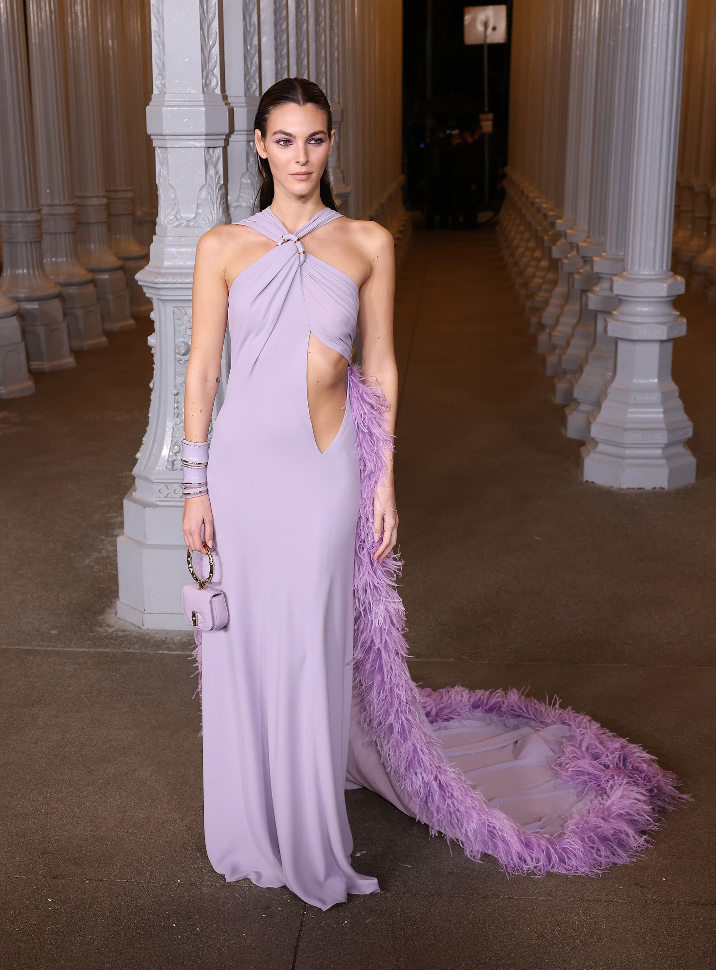 Leonardo DiCaprio barátnője, Vittoria Ceretti szintén egy álomszép Gucci kreációban tündökölt. 