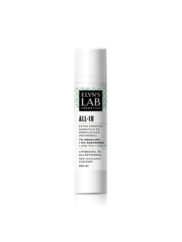 All-In hidratáló krémgél ELYN'S LAB 4990 Ft/100 ml (49,9 Ft/1 ml), GLAMOUR kuponnal, 20% kedvezménnyel 3992 Ft 