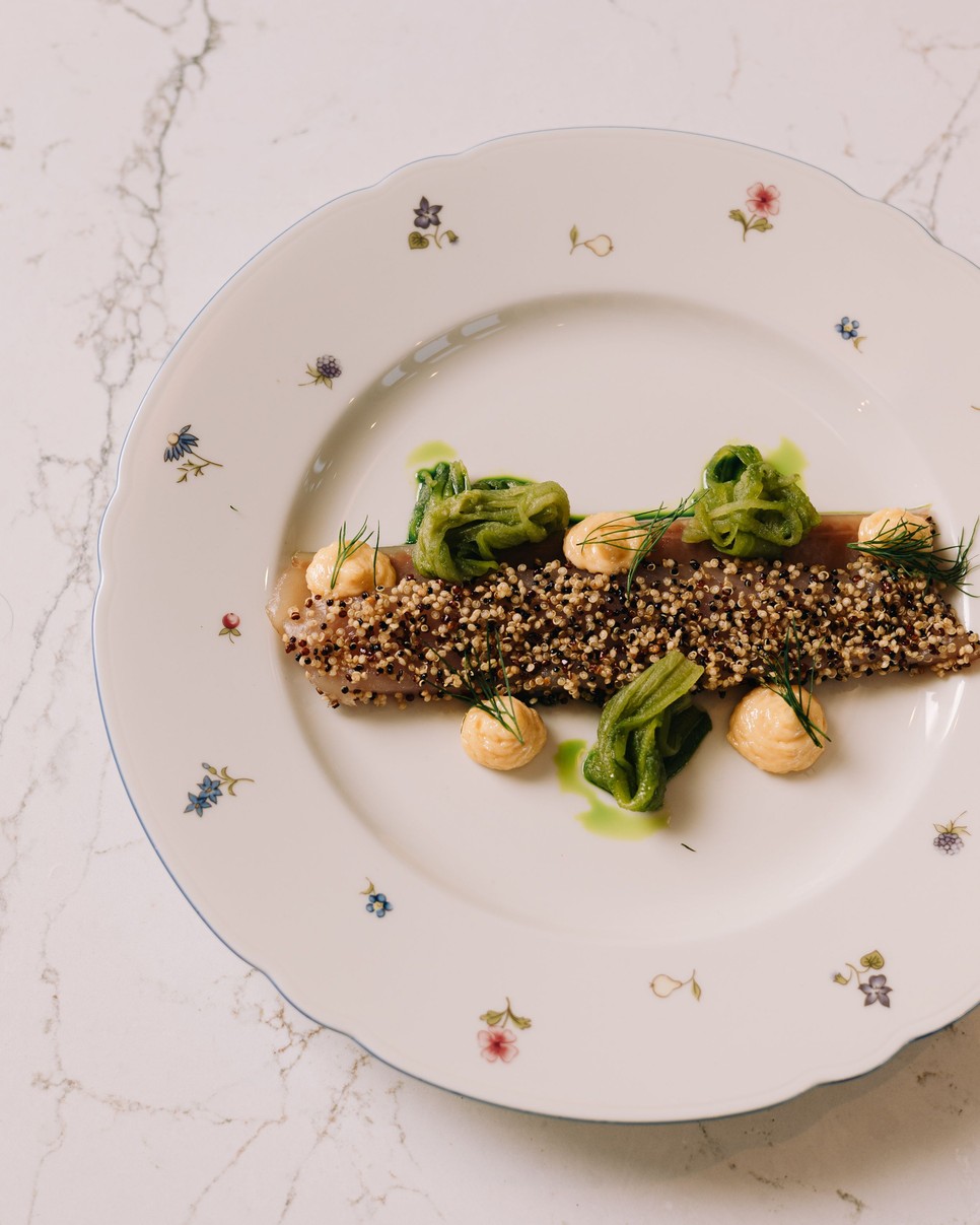 Marinált pisztráng uborkával, torma majonézzel az Ida bistroban