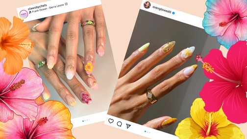 A hibiszkusz körmök visznek mindent augusztusban: varázslatosan szép az új manikűrtrend