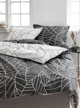 JYSK  Ágyneműhuzat PAULA perkál 140×200 fehér/szürke