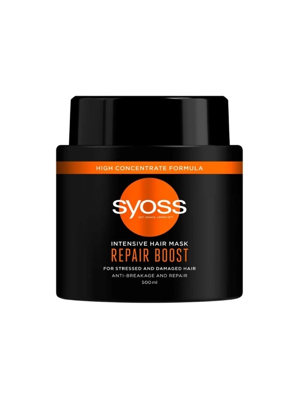 Intensive Hair Mask Repair Boost hajpakolás tégelyes regeneráló SYOSS 2999 Ft / 500 ml (5,99 Ft / 1 ml) a Rossmann üzleteiben és online, GLAMOUR kuponnal 35% kedvezménnyel 1949,35 Ft