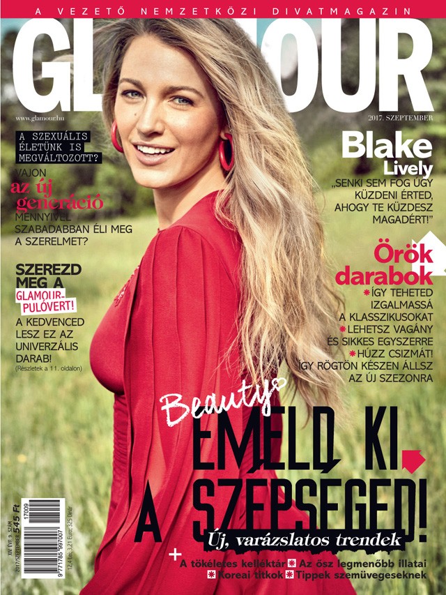 Megjelent a GLAMOUR szeptemberi száma! Címlapon a gyönyörű Blake Lively!