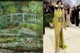Alexa Chung Jonathan Anderson által tervezett, egyedi Dior ruhája Claude Monet, Tavirózsák sorozat (kb. 1897–1926) mintájára készült, a minimalizmus jegyében. A kreáció egyetlen virágzó liliom motívumára épült, amely egy folyékony, sárgászöld alapon terült el, Monet impresszionista látomását grafikusabbá alakítva. A ruhában megmaradt az eredeti műre jellemző lágyság és atmoszféra, amely tökéletesen át lett helyezve a mai korba.
