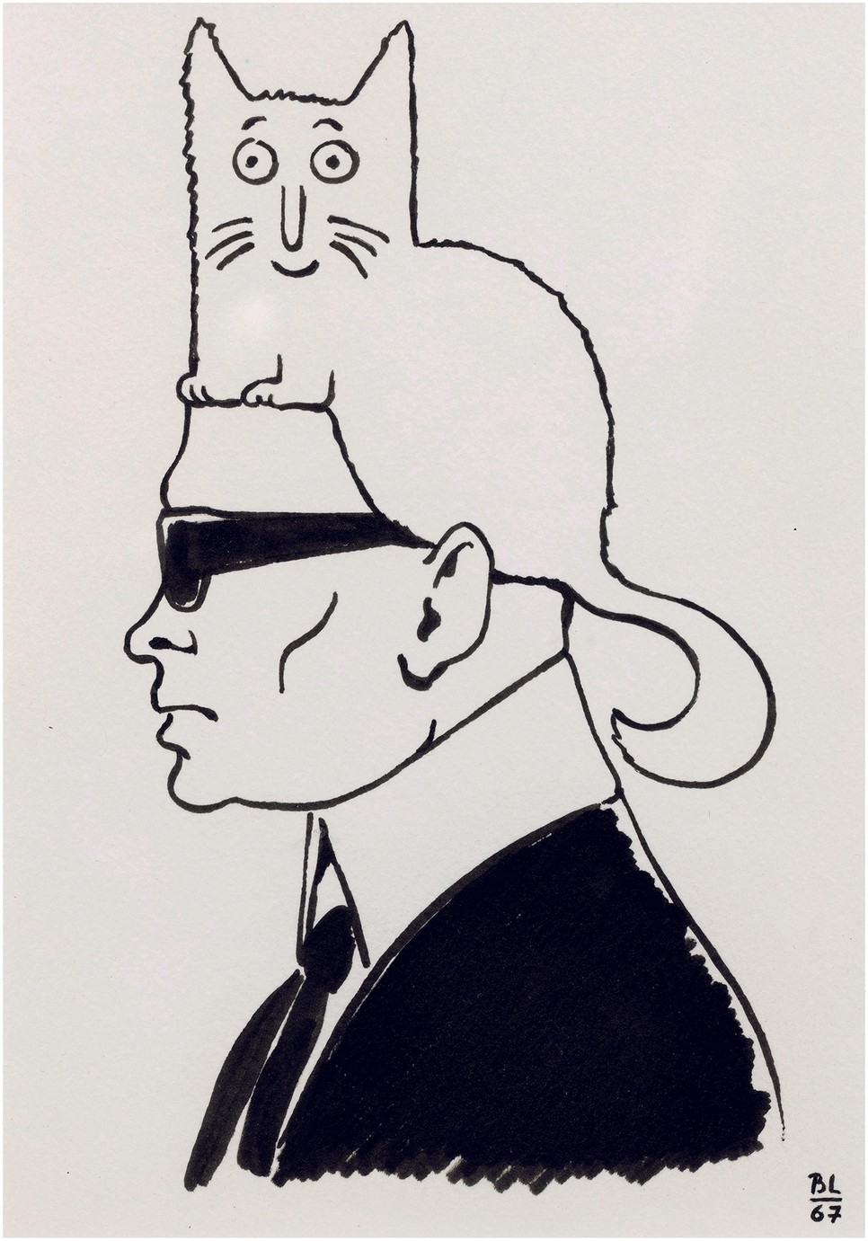 Karl Lagerfeld és macskája, Choupette, párizsi otthonukban