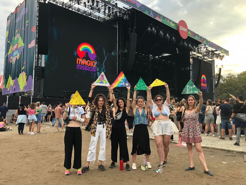 A Pinkponilo csapata a Sziget Fesztivál klímaaktivista mozgalmán